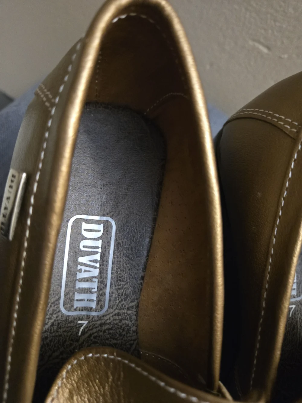 Slip-On Men's Loafers in Metallic Brown
